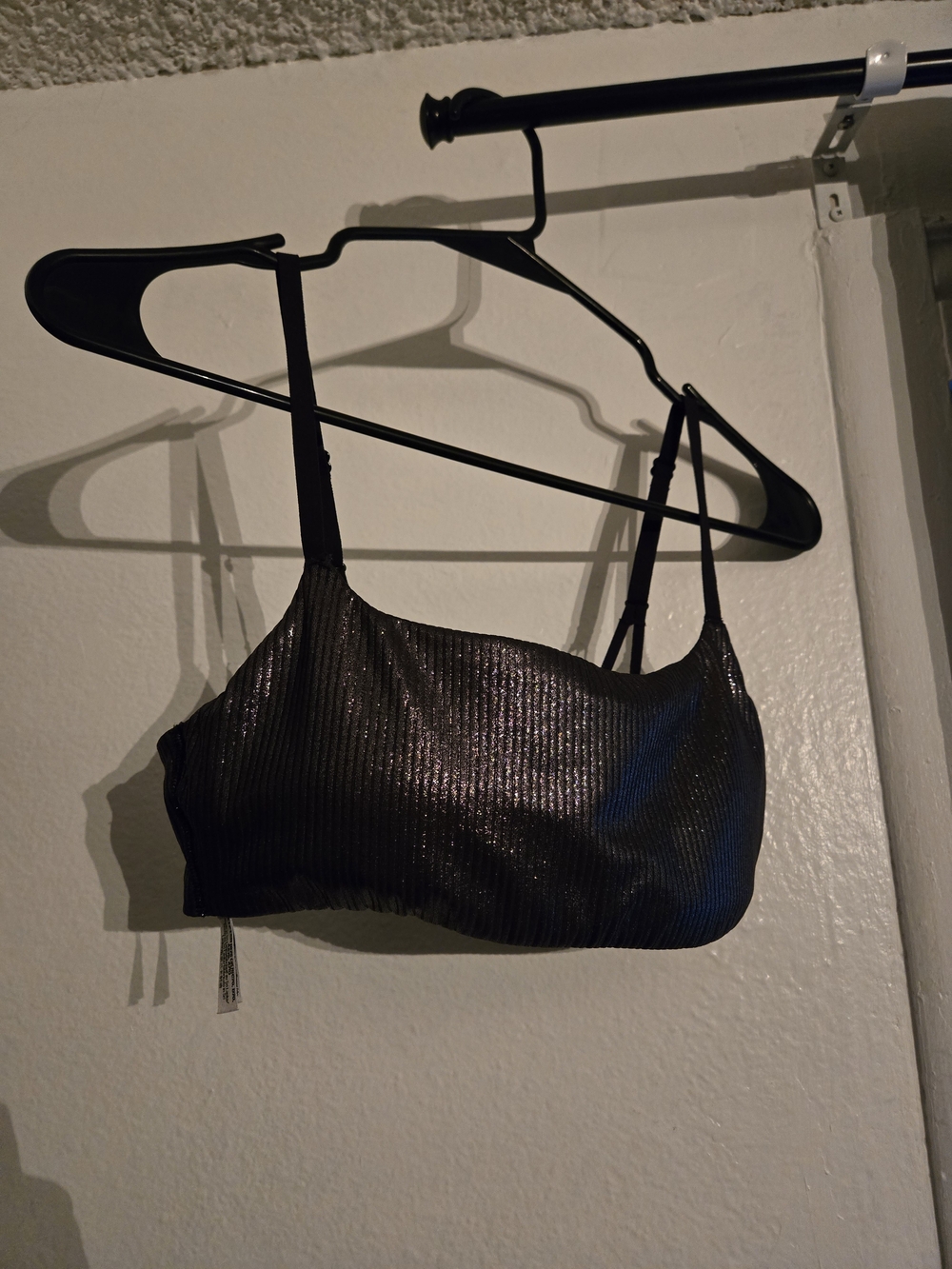 Victoria's Secret Metallic Black Ribbed Bralette